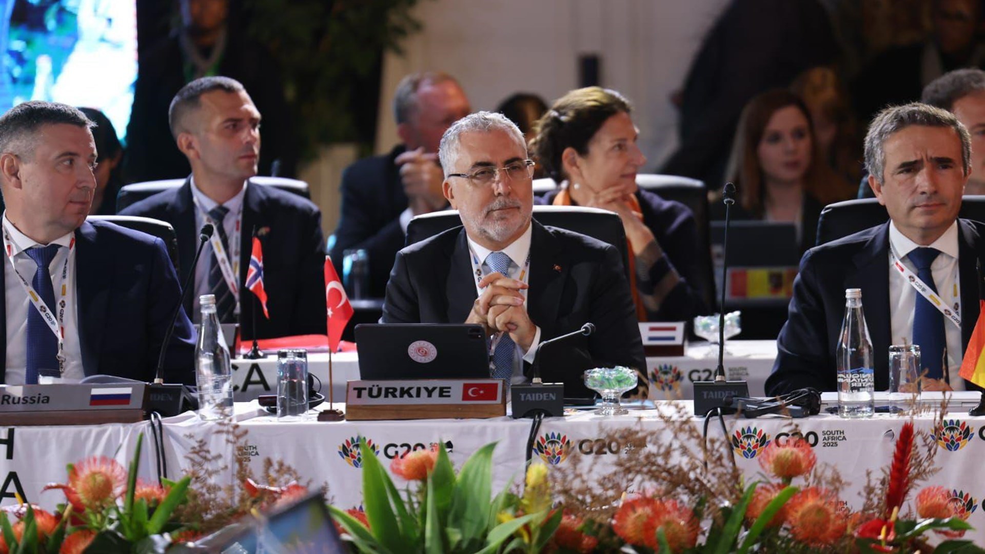 Minister of Labour and Social Security Prof. Dr. Vedat IŞIKHAN conveyed Türkiye's policies on youth, women and general employment to his global counterparts in two separate sessions at the G20 Labour and Employment Ministers' Meeting hosted by South Africa. In the sessions where the topics of youth employment, women's participation in the labour force and global inclusiveness prominently discussed, Minister IŞIKHAN shared Türkiye's experiences and future goals.