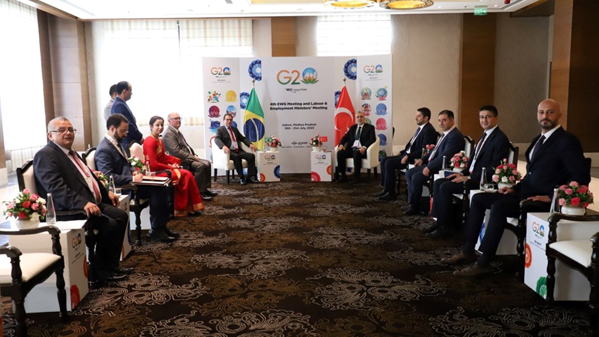 Minister of Labour and Social Security Vedat Işıkhan met with his counterparts from Indonesia, India, Brazil and the Netherlands in India, where G20 Labour and Employment Ministers’ Meeting was held.