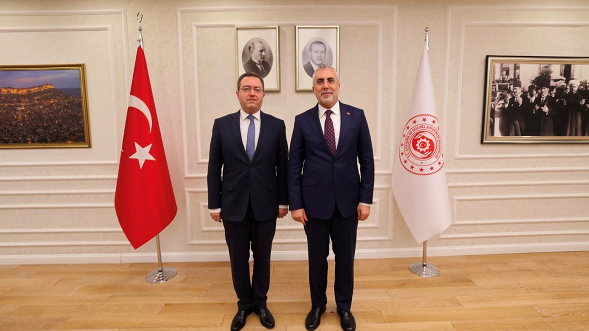 Within the framework of the ‘International Conference on Labour Life and Social Protection in Turkic States’ to be organised by the Ministry of Labour and Social Security, a High Level Consultation Meeting on Labour Life and Social Protection in Turkic States was held under the chairmanship of Minister of Labour and Social Security Prof. Dr. Vedat Işıkhan.