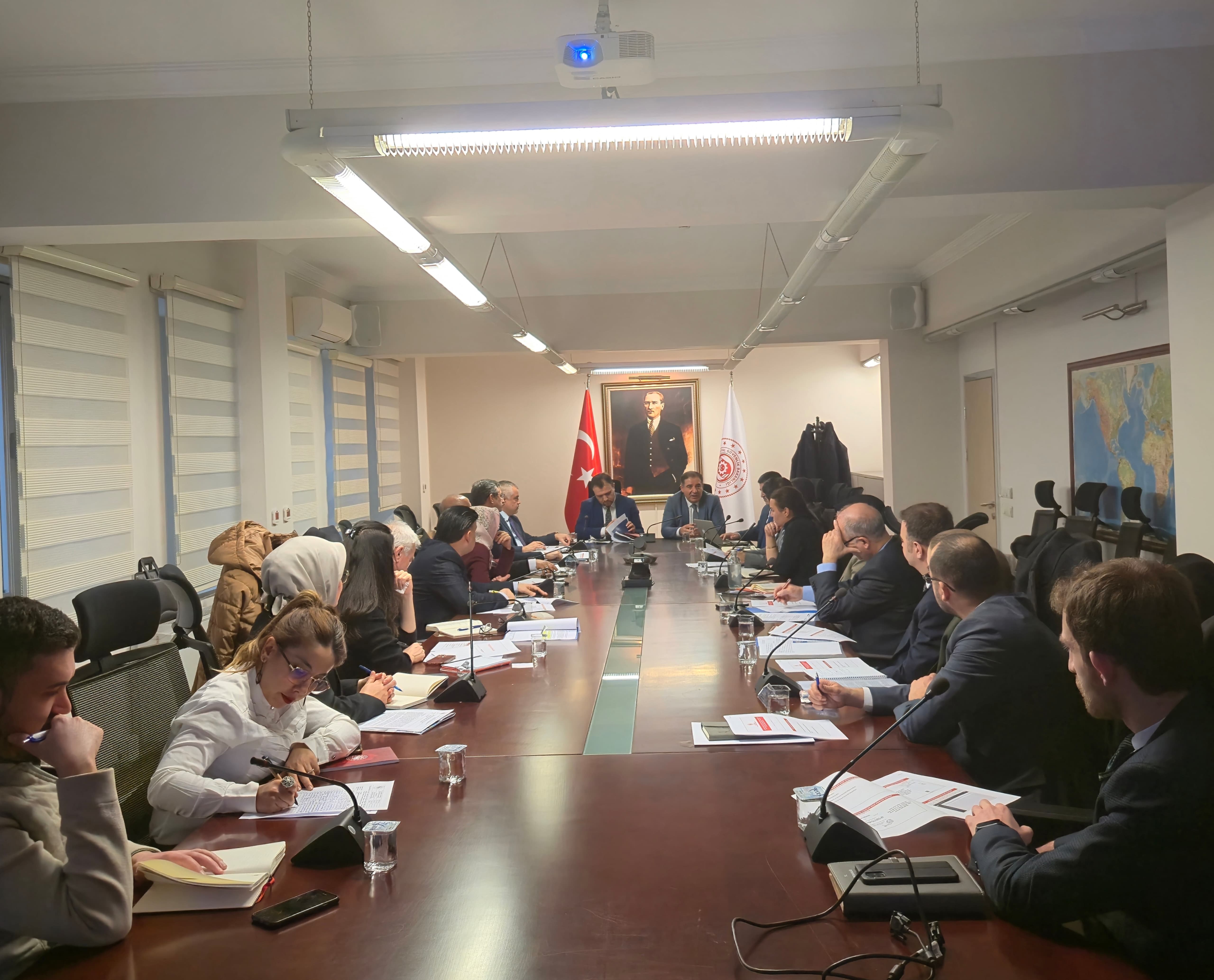 The meeting on the integration of our Ministry's Overseas Organisation Information Management System (YTBYS) into the Ministry of Foreign Affairs konsolosluk.net application was held at the facilities of the Ministry on 26.12.2024 under the chairmanship of Mr. Oğuz TUNCAY, Director General of Foreign Relations and European Union. 