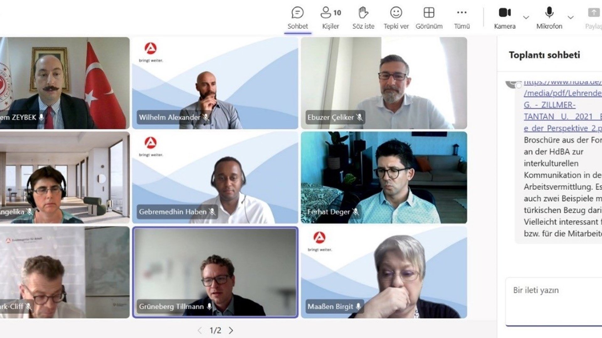 Bakanlığımız ile Almanya Federal İş Ajansı arasında süregelen işbirliğini güçlendirmek amacıyla 1 Eylül 2025 tarihinde Genel Müdürlüğümüz ile Federal İş Ajansının farklı birimleri ve Maltepe Üniversitesi temsilcilerinin katılımıyla çevrim içi bir toplantı gerçekleştirildi.