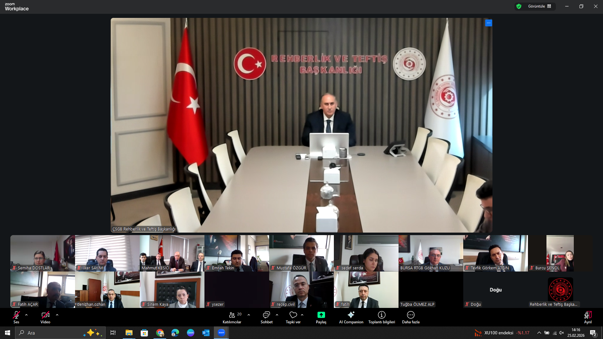 Grup Başkanlıkları Yöneticileri ile Çevrim İçi Toplantı 