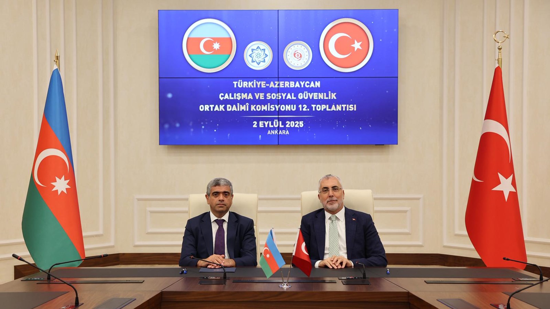 Türkiye-Azerbaycan Bakanlıklararası Ortak Daimi Komisyonu 12’nci Toplantısı Çalışma ve Sosyal Güvenlik Bakanlığı’nda Gerçekleşti