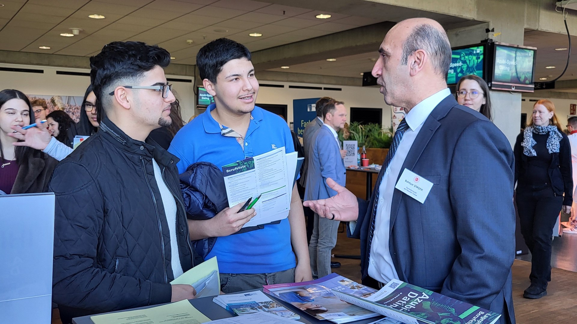 Speed-Dating Event organized by Cologne Chamber of Industry and Trade with the participation of 90 firms on vocational training venues was held in Rhein Energie Stadium in Cologne on 19.03.2025.