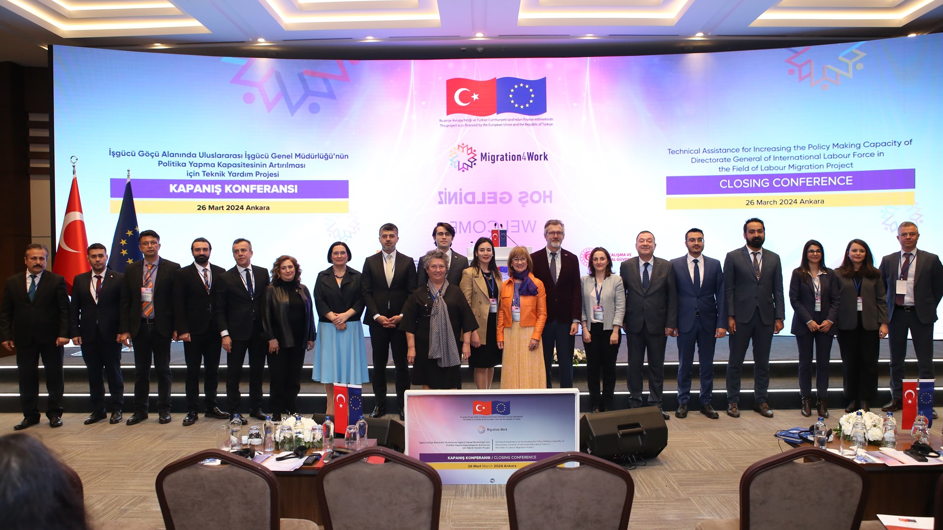Genel Müdürlüğümüzün Operasyon Faydalanıcısı olduğu ve 36 ay süren “İşgücü Göçü Alanında Uluslararası İşgücü Genel Müdürlüğünün Politika Yapma Kapasitesinin Artırılması İçin Teknik Yardım Projesi”nin (Migration4Work) Kapanış Konferansı, 26 Mart 2024 tarihinde gerçekleştirilmiştir.
