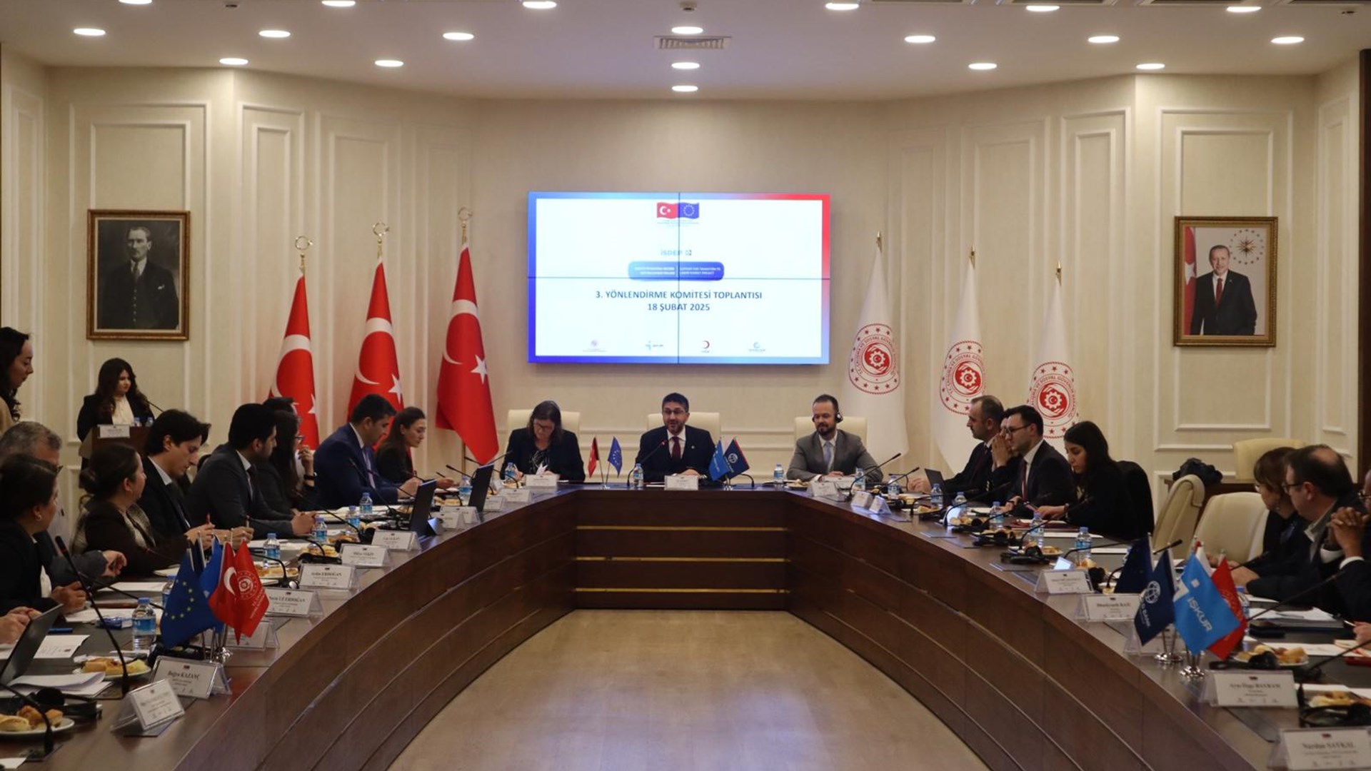 The 3rd Steering Committee Meeting of the Support for Transition to Labor Market Project (İSDEP-2), coordinated by Directorate General of International Labour Force and funded by the European Union, was held on February 18, 2025, at our Ministry's headquarters.
