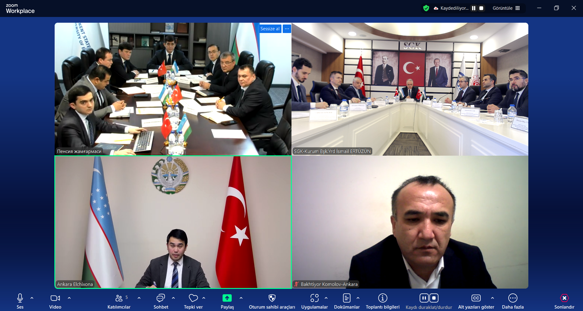 A meeting was convened online with a view to concluding “Social Security Agreement” between Türkiye and Uzbekistan