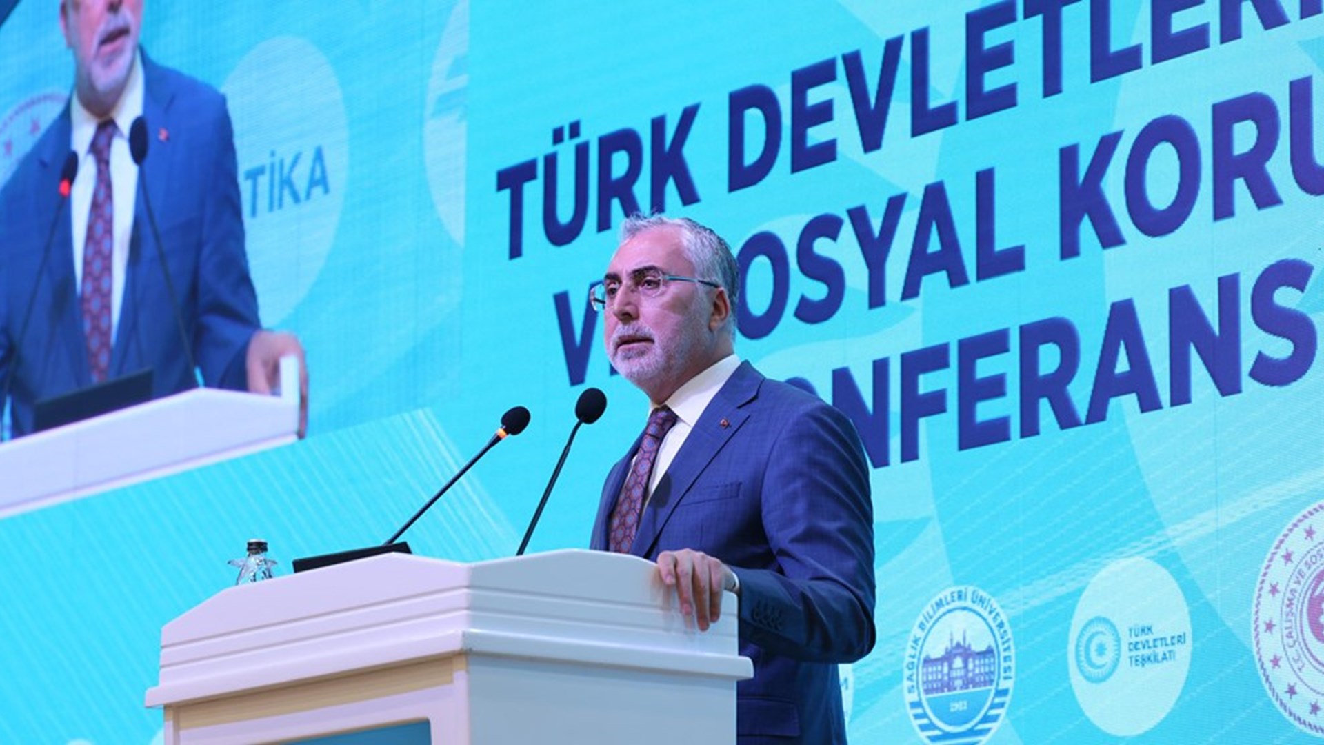 Minister of Labour and Social Security Prof. Dr. Vedat Işıkhan attended the opening ceremony of the ‘International Conference on Labour Life and Social Protection in Turkic States’ organised by the Ministry of Labour and Social Security at the Prof. Dr. Cevdet Erdöl Conference Hall of the University of Health Sciences between 31 October and 1 November.
