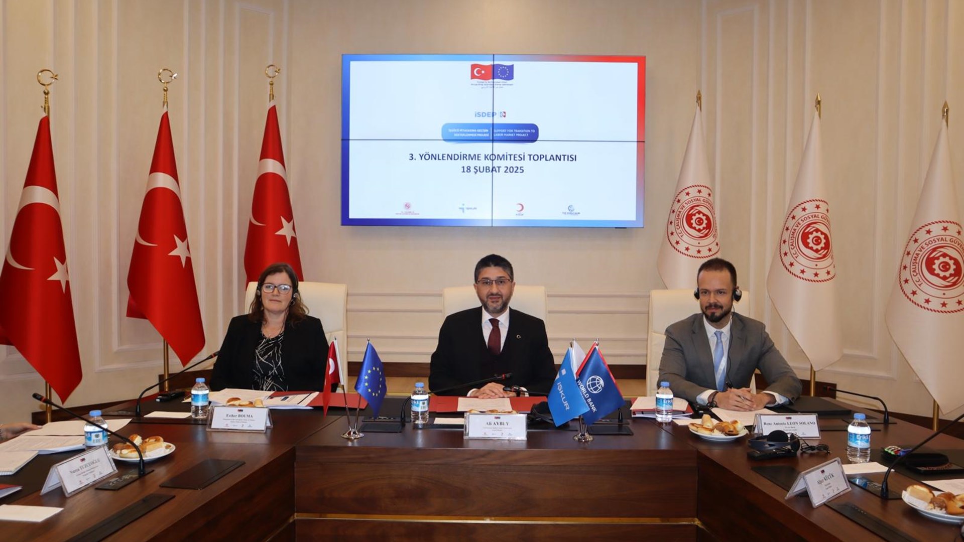 The 3rd Steering Committee Meeting of the Support for Transition to Labor Market Project (İSDEP-2), coordinated by Directorate General of International Labour Force and funded by the European Union, was held on February 18, 2025, at our Ministry's headquarters.