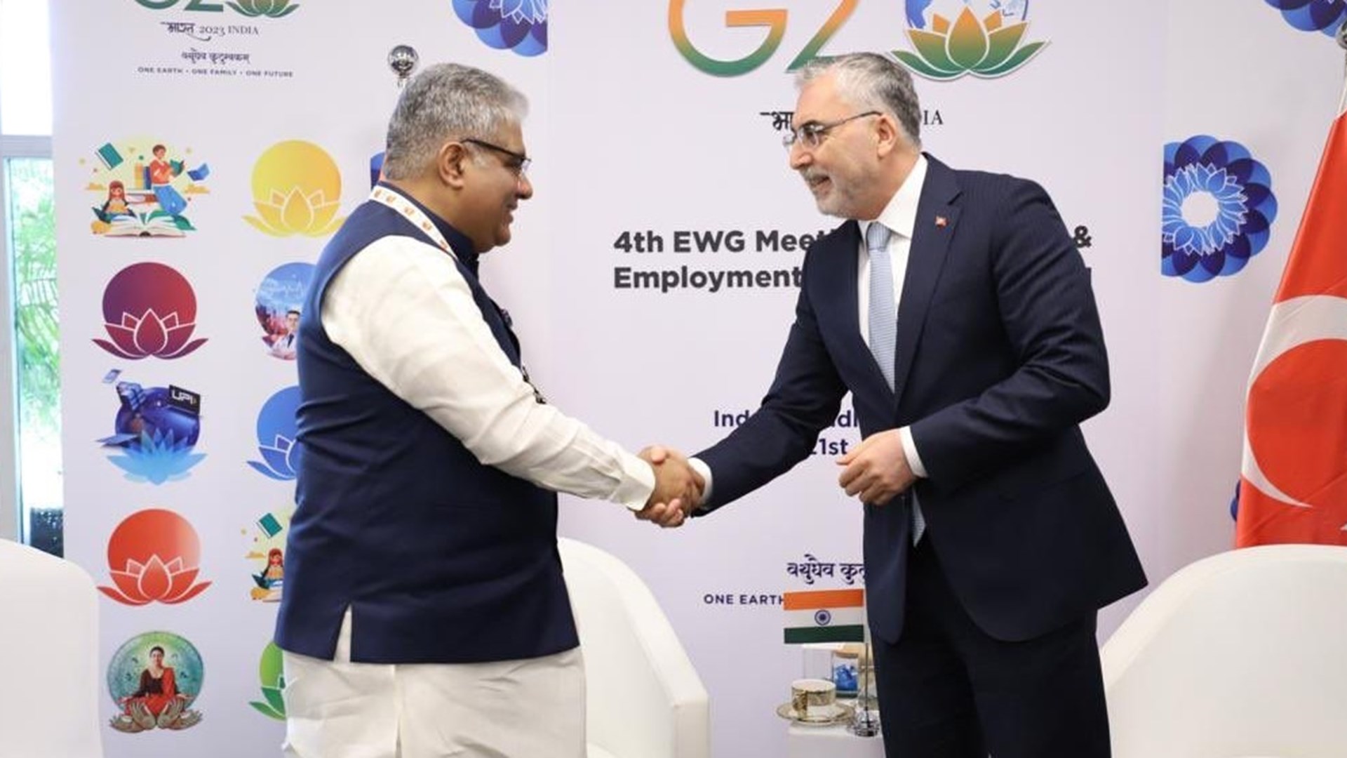 Minister of Labour and Social Security Vedat Işıkhan met with his counterparts from Indonesia, India, Brazil and the Netherlands in India, where G20 Labour and Employment Ministers’ Meeting was held.